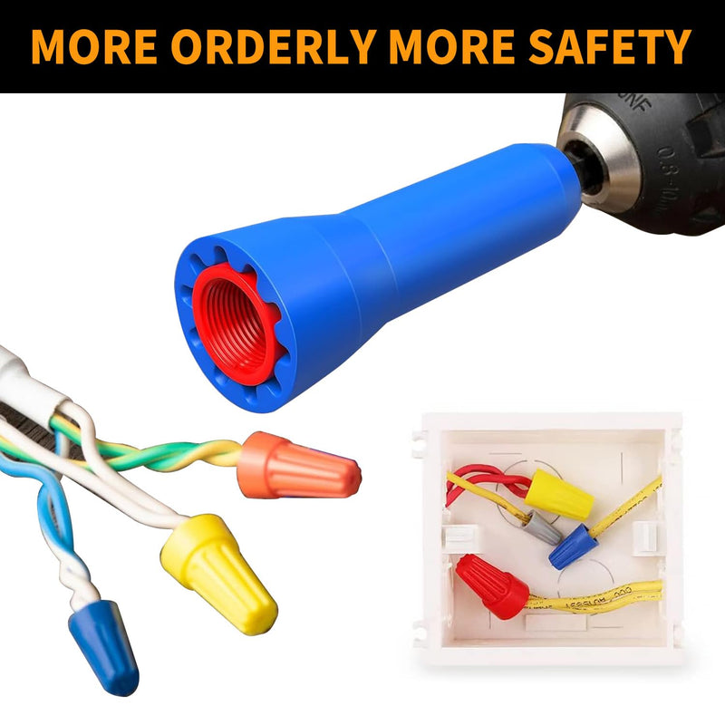 Wire Stripper for Drill, Wire twister Tool for electrician, Upgrade Wire Stripping and Twisting Tool, wire nut twister for Power Drill,Cable Quick Stripping and Connector BO-4IN1