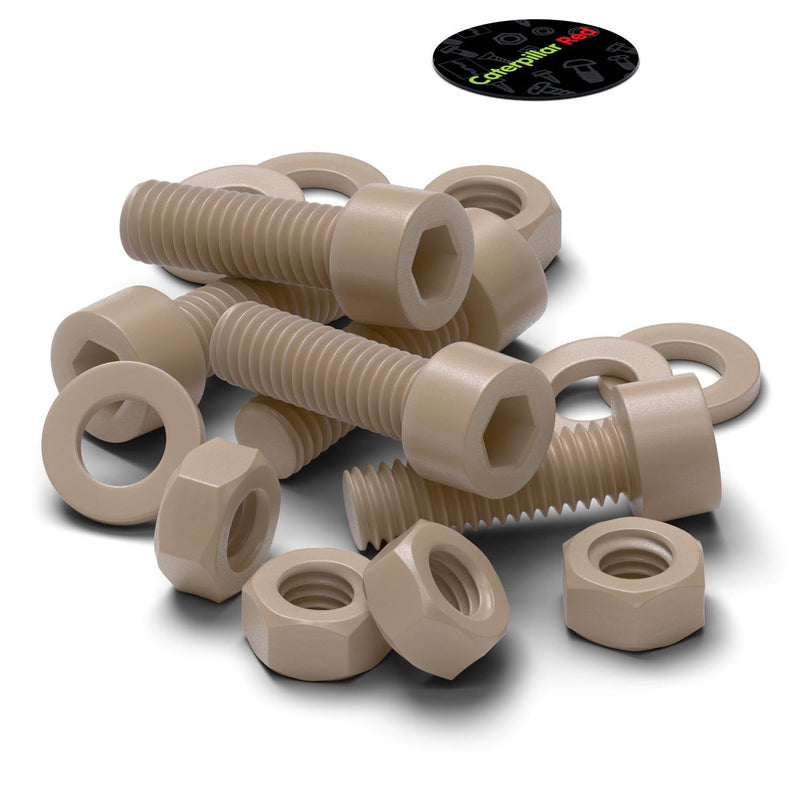 5 x PEEK Hex Socket Head Screws M6 x 20 mm Nuts & Bolts - Peek Plastic Nuts and Bolts, Anti Corrosion, Chemical Resistant, high Temperature Resistance (15/64 x 25/32 in)
