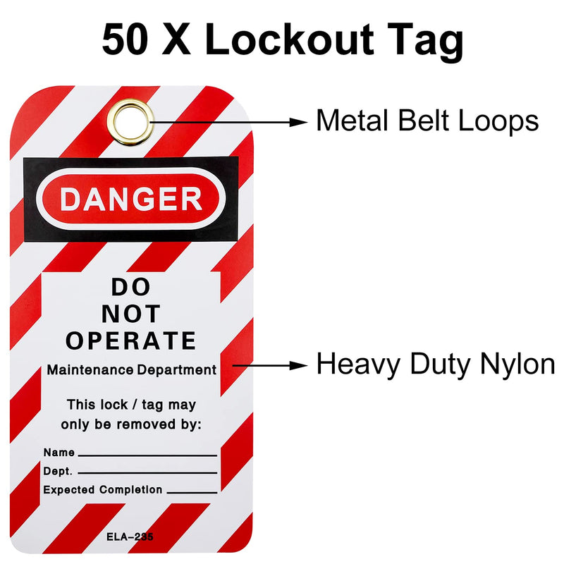 SAFBY Lockout Tagout Tags, 5.7"x2.9", OSHA Compliant, Loto Lock Out Tag Out (50 pcs) 50 pcs