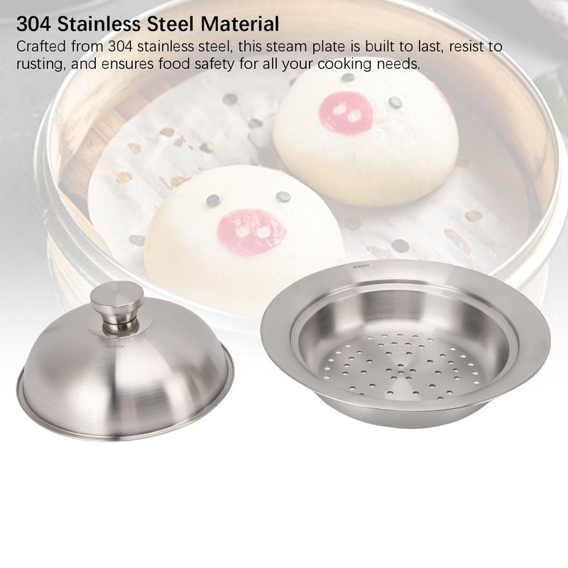 Food Steam Tray for Pot 304 Stainless Steel Flying Rustproof Multifunctional Steam Plate Noddle Drainer for Pot Kitchen Supplies