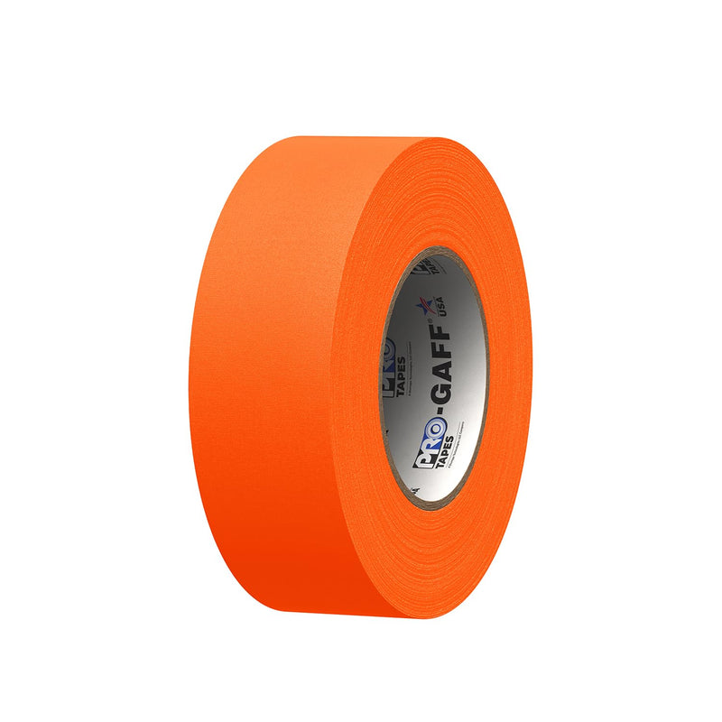 2" Width ProTapes Pro Gaff Premium Matte Cloth Gaffer's Tape With Rubber Adhesive, 50 yds Length x, Fluorescent Orange (Pack of 1)