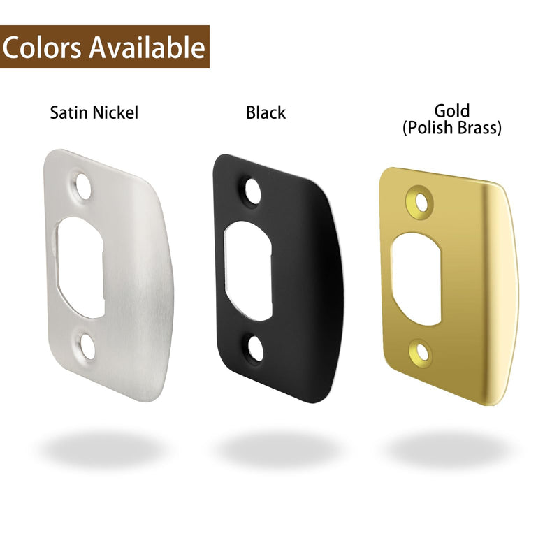 Standard Door Lock Strike Plate with Spacer Shim, Door Latch Restorer, Universal Security Striker, Repair Kits to Fix Door Won’t Latch in (Satin Nickel) 1 Pack Satin Nickel