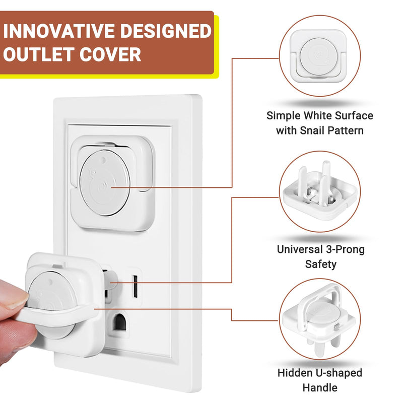 Outlet Covers Baby Proofing, 40 Pack Child Proof Plug Socket Covers Electric Plug Protectors Safety Caps to Prevent Power Shock, for US 3-Prong, White