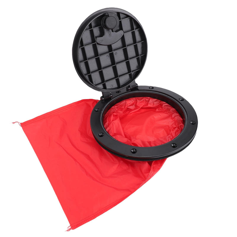 Black Deck Plate Kit Deck Hatch with Storage Bag for Fishing Kayak Boating 6 Inch