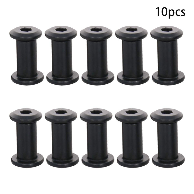 MroMax M6 Binding Screws, M6 x 10mm Carbon Steel Binding Screws and Rivet Socket Cap Connecting for Binding Baby Bed Furniture, DIY Leather, Scrapbook and Photo Albums 10Pcs
