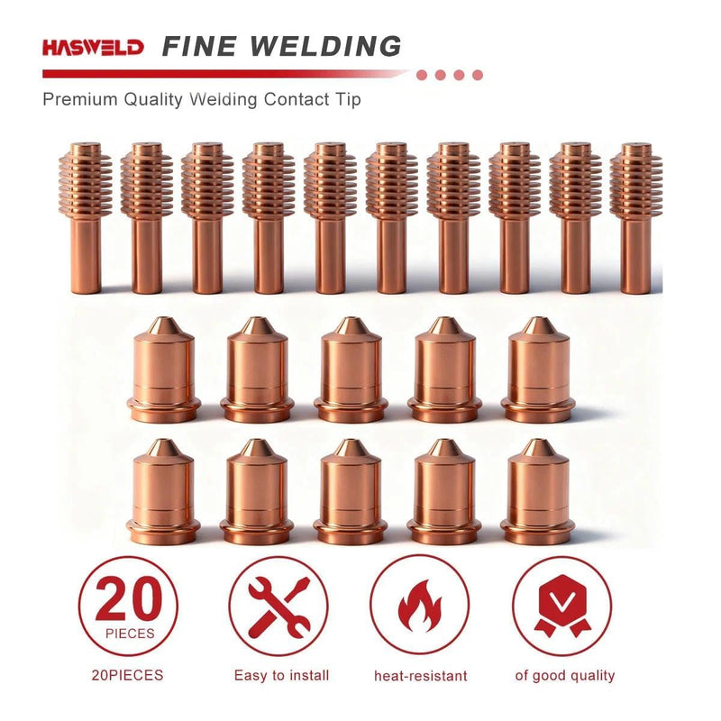 20PK Plasma Electrode 52574 Nozzle 51206.11 70A For Razorweld Razor X45 Vipercut 30 Plasma cutting Replacement TECMO X45/HYP45/UPM105/TH70/TM70 Torch 51206.11 + 52574 20PK