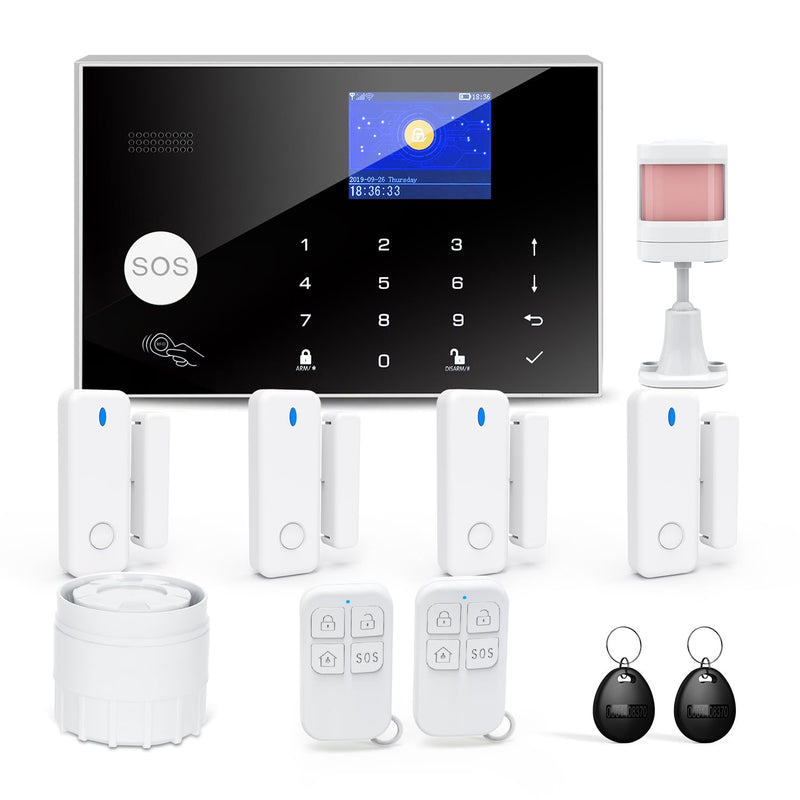 Home Security System, Wireless WiFi Tuya Smart Home Alarm System, No Monthly Fee, for Kids and Pet Safety, Compatible with Alexa and Google, for Apartment House Office, Villa(11 Pieces) G30 Alarm System