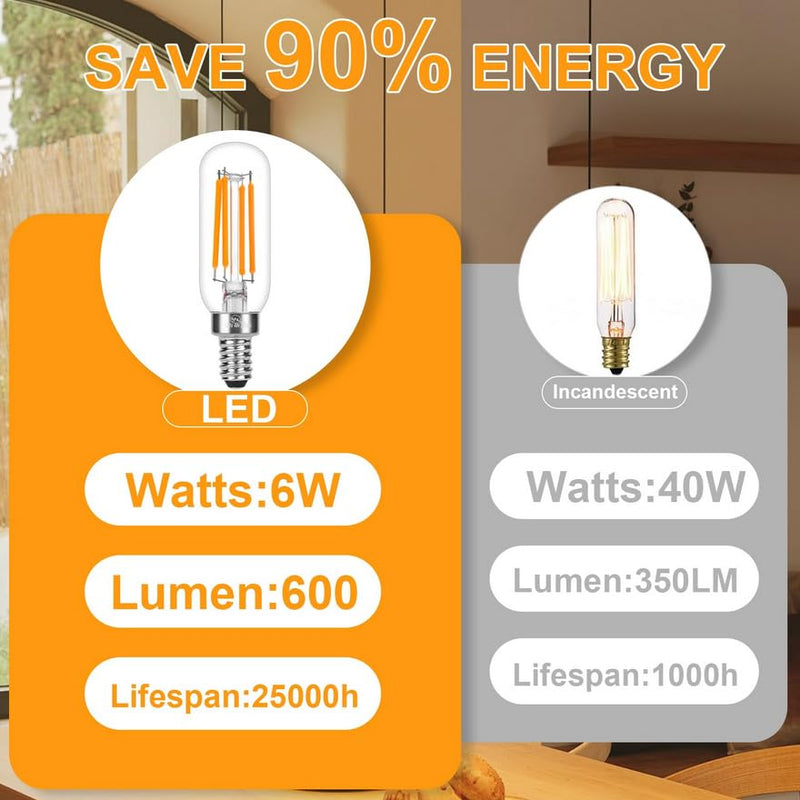 14-Pack E12 LED Bulb,𝟔𝐖 E12 Bulb Dimmable (60W Equivalent) with Soft Warm White 2200K, Candelabra Light Bulbs with 90+ CRI, No Flicker for Chandeliers,Ceiling Fan,Pendant,Vanity 2200k-14pack