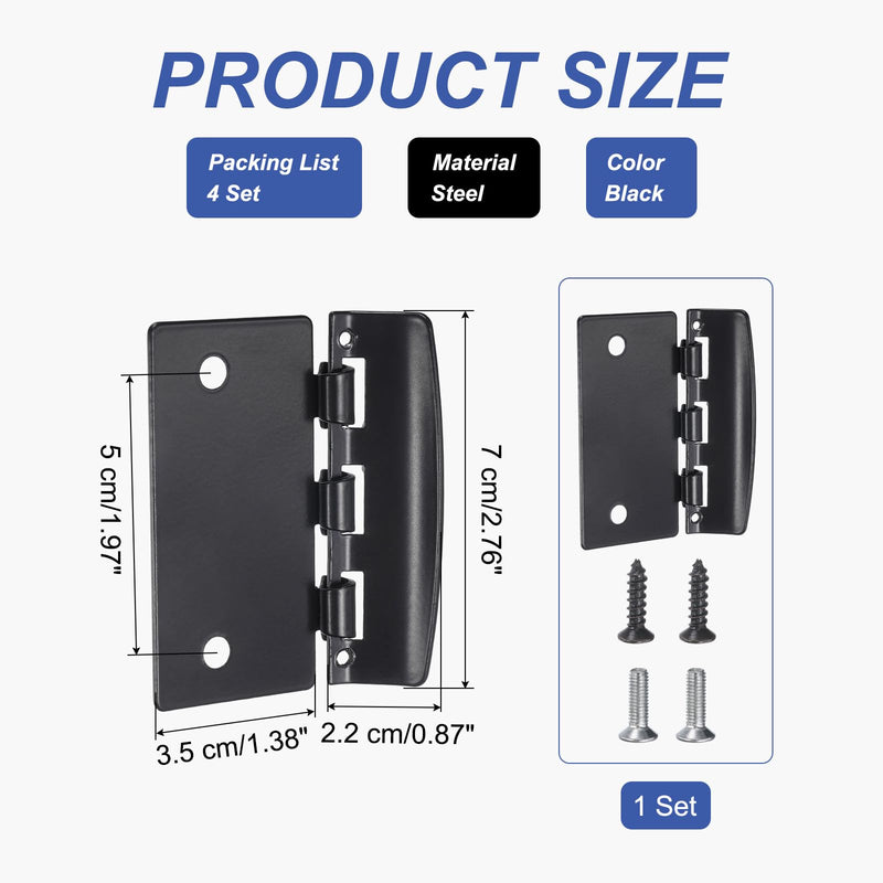 PATIKIL Flip Action Door Lock, 4 Pack Flip Latch Lock Reversible Privacy Door Locks with Screw for Interior Swing-in Hardware Bedroom Home Security, Black