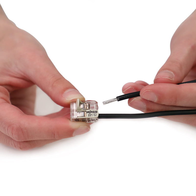 221-482 | WAGO 221 Series Lever-Nuts® for Hazardous Locations | 2-Conductor Splicing Connector | 24 – 12 AWG | Transparent housing, White Operating levers | [Box of 100 Pieces] Box