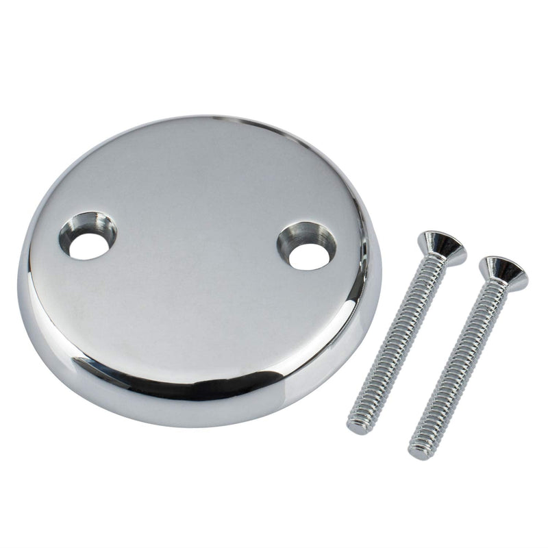Artiwell Tip-Toe Bathtub Drains Trim Set with Two-Hole Overflow Faceplate, Replacement Bath Drain Trim Kit with 2-Hole Overflow Faceplate and Universal Fine/Coarse Thread (Chrome Plated) Chrome Plated