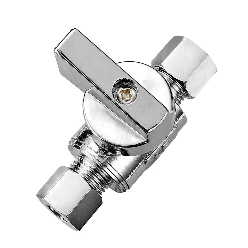 2 Pack Premium Brass 1/4" Compression x 1/4" Compression Angle Valve Quarter Turn Water Straight Angle Valve