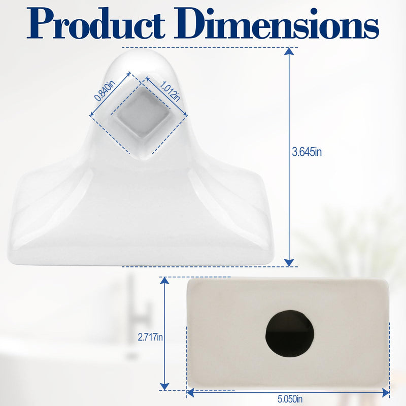 2 Pcs White Glazed Ceramic Towel Bar Replacement Rod Holder Brackets Bathroom Accessory Kit for Bathroom Kitchen Any Wall Surface, Ceramic Porcelain Towel Bar Holder