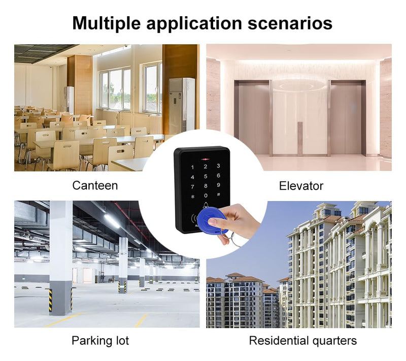 125KHz RFID Keychain Proximity ID Card Token Tag Keypad Card for Access Control System Security Lock Wholesale, Read Only (Blue) (100) 100