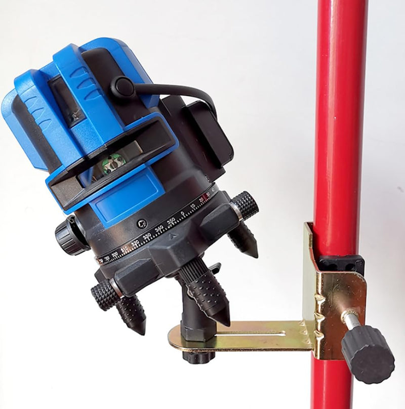 Laser Level Bracket for Telescoping Pole for Rotary and Line Laser Levels | Adjustable 1/4" and 5/8" Mount Adapter Line Laser Positioning Base