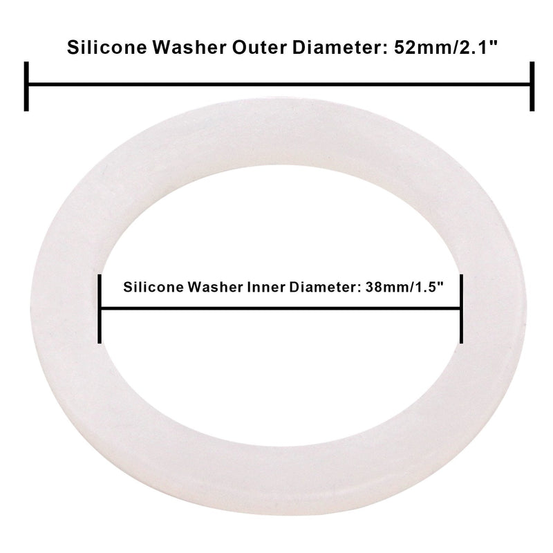 DERNORD Silicone Washer Gasket Sealing O Rings Inner Diameter: 38mm / 1.5" (Pack of 2) Inner Diameter: 38mm/1.5"