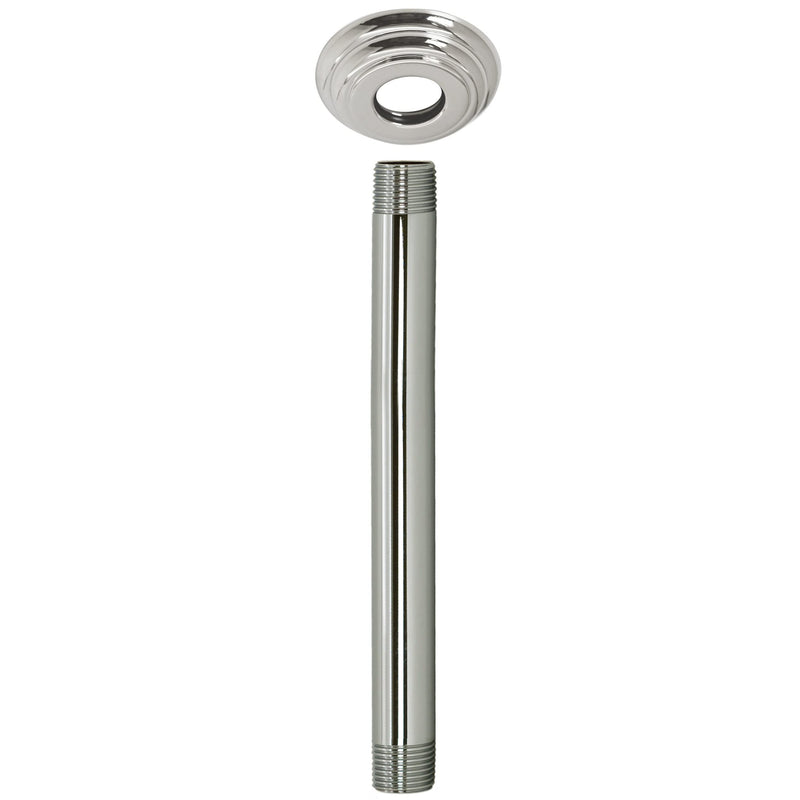 Westbrass D3608A-05 1/2" IPS x 8" Round Ceiling Mount Shower Arm with Flange, Polished Nickel 1 Pack