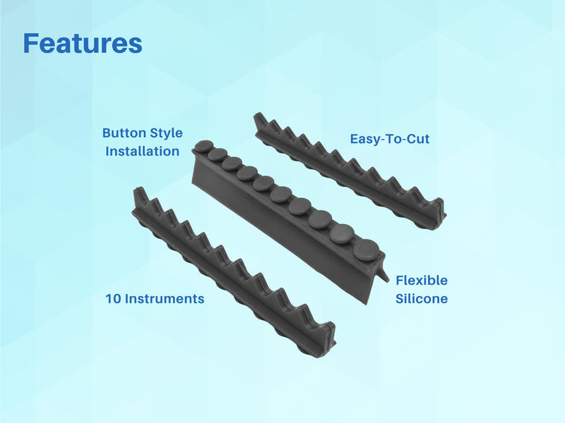Replacement Silicone Strips Black Autoclavable for Dental Instrument Cassettes of All Sizes