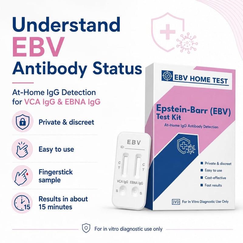 Epstein Barr (EBV) Test | VCA and EBNA | Quick Results Within 15 Minutes | Easy to Read and use | at-Home Testing