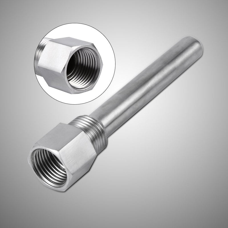 Oumefar 4PCS Thermowell, Stainless Steel Thermowell 1/2 inch NPT Threads Temperature Sensors, Thermometer Instruments Thermowell for Homebrew Brewing Beer Fermenter(3PCS)