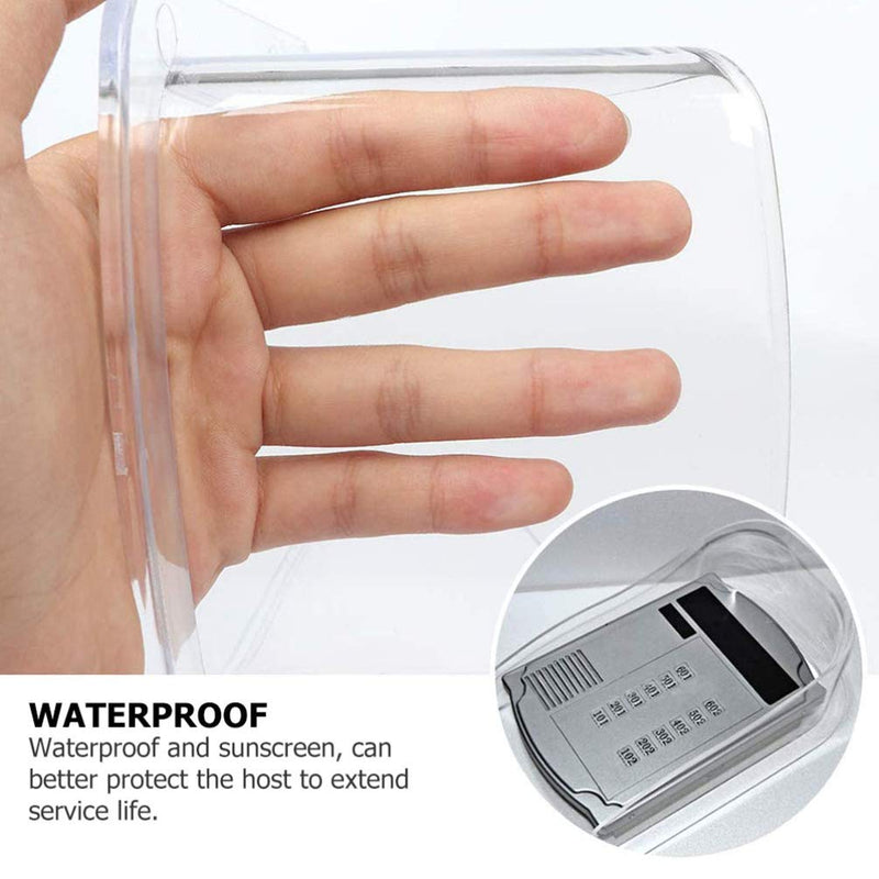 Scicalife Waterproof Doorbell Rain Cover Clear Plastic Protective Shield for Small Access Control Machines Keypad Locks and Attendance Devices Outdoor Weather Resistant