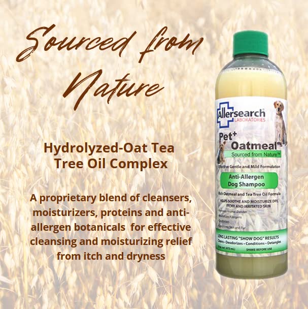 Allersearch Pet+ Oatmeal Anti-Allergen Dog Shampoo 16 oz - PawsPlanet Australia