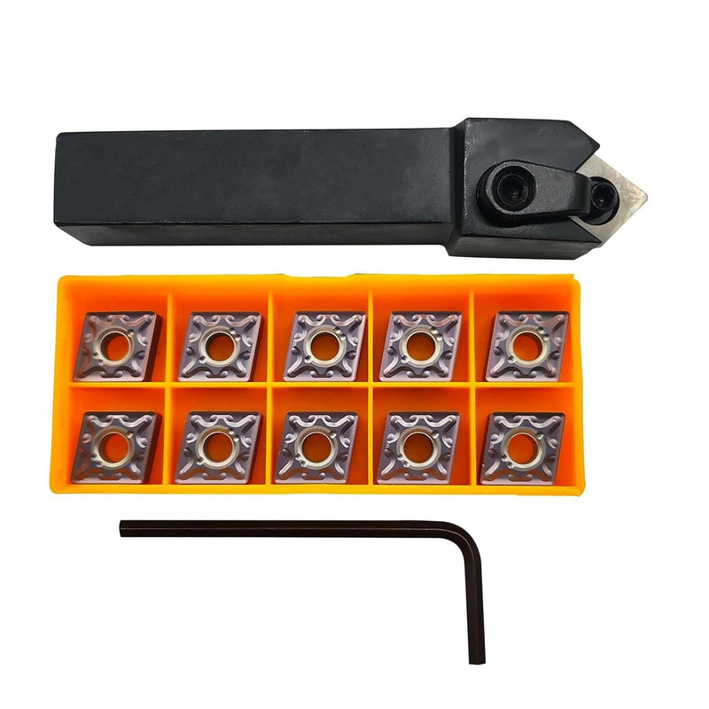 1 pcs MCSNL1616H12 Lathe Turning Tool Holder + 10pcs CNMG120408-MA VP15TF Carbide Insert Turning Tips Tool