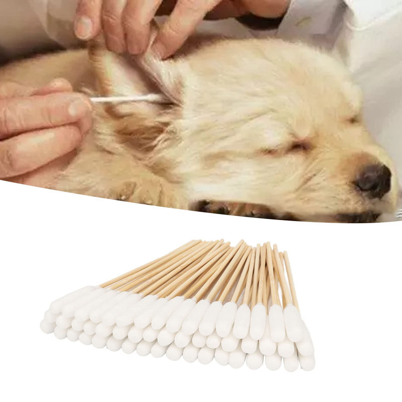 Cotton Buds for Pets, Dog Ear Wax Cleaner, Specially Designed Dog Cotton Buds Cotton Swabs for Cleaning Dogs Ears, 100pcs