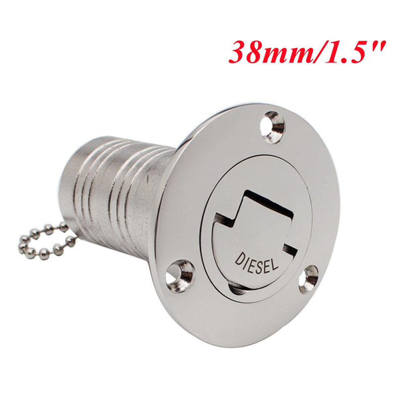 1.5" 38mm Marine Stainless steel 316 Deck Filler Fill Keyless Cap boat Hardware Accessories Socket yacht (Option: Diesel, 1.5" /38mm) Option: Diesel