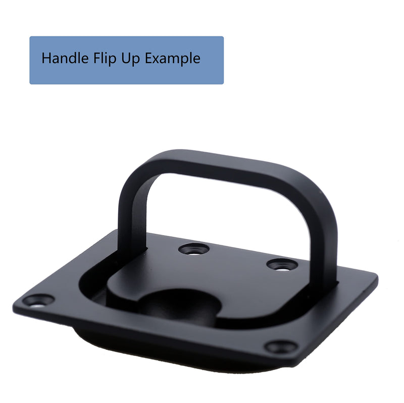 Thorn Boat Flush Hatch Lift Ring Pull Handle 3" Marine Stainless Steel Black Coated with Back Plate 4 PCS