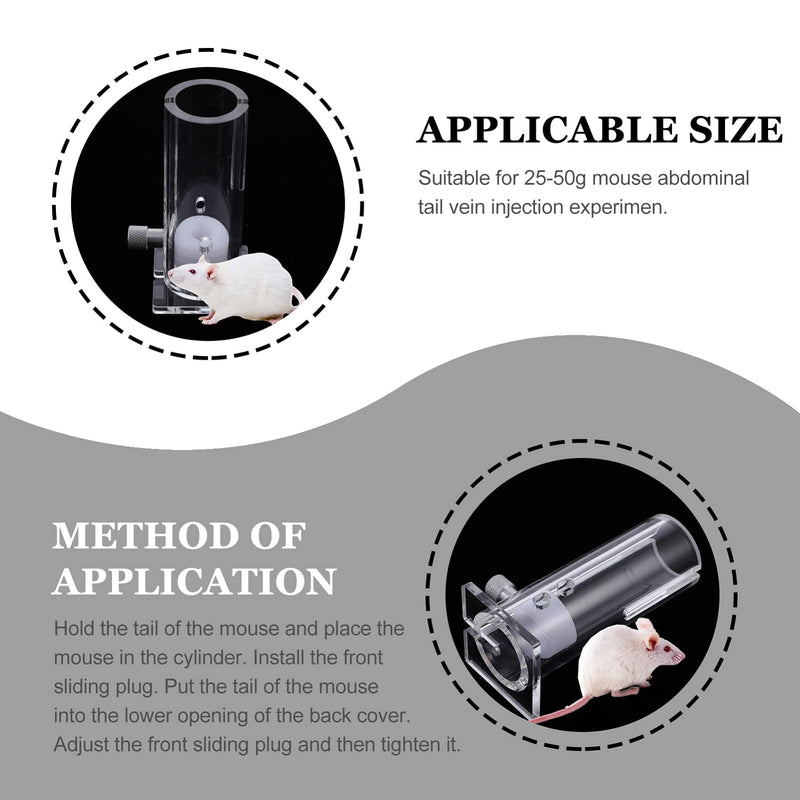 Scicalife Mouse Restrainer, Acrylic Transparent Laboratory Mice Restrainer for Research, Mouse Holder for 25-50G Gram Mice, Cages Fixing Tool Lab Equipment