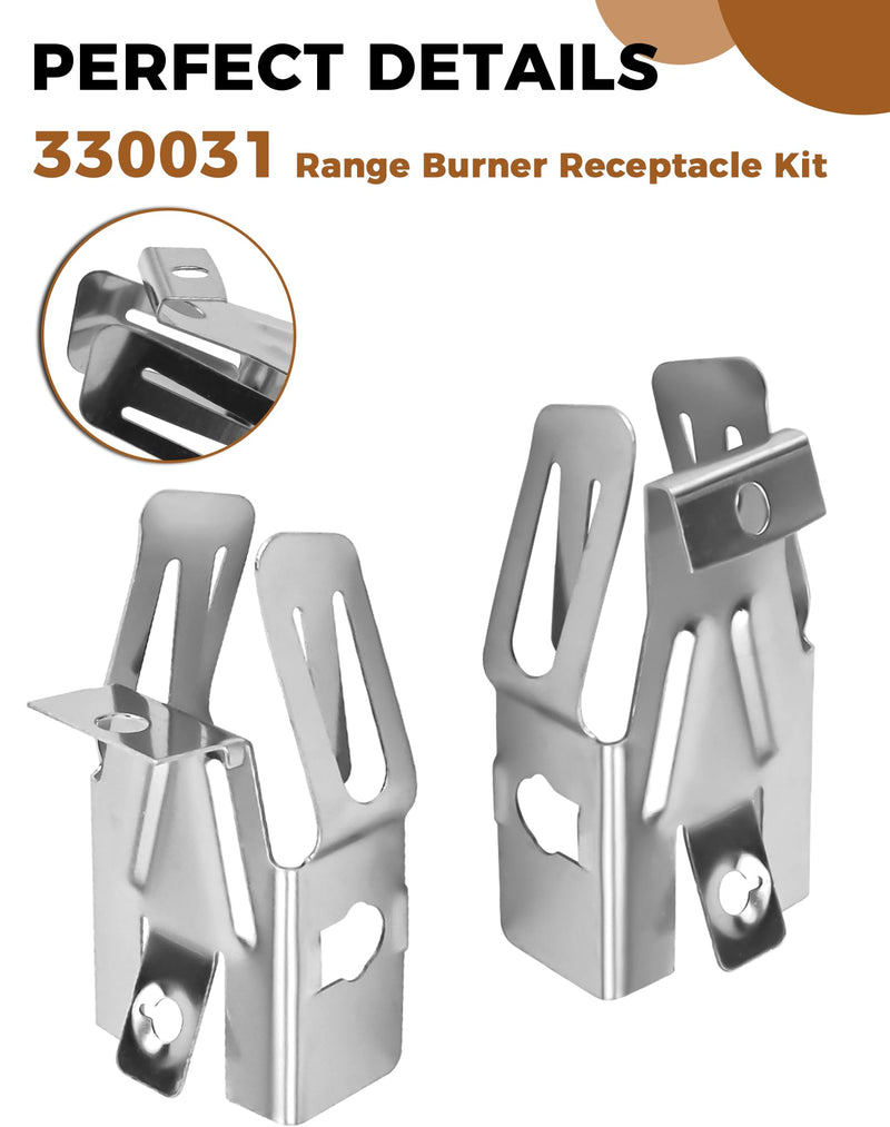 4 Pack 330031 Range Burner Receptacle Kit ERR117 Surface Element Plug-in Block Kit Fit for Whirl-Pool Ken-More Frigi-daire Stove, Replaces WB17X210 5303935058 814399 WB17X210 by Fetechmate