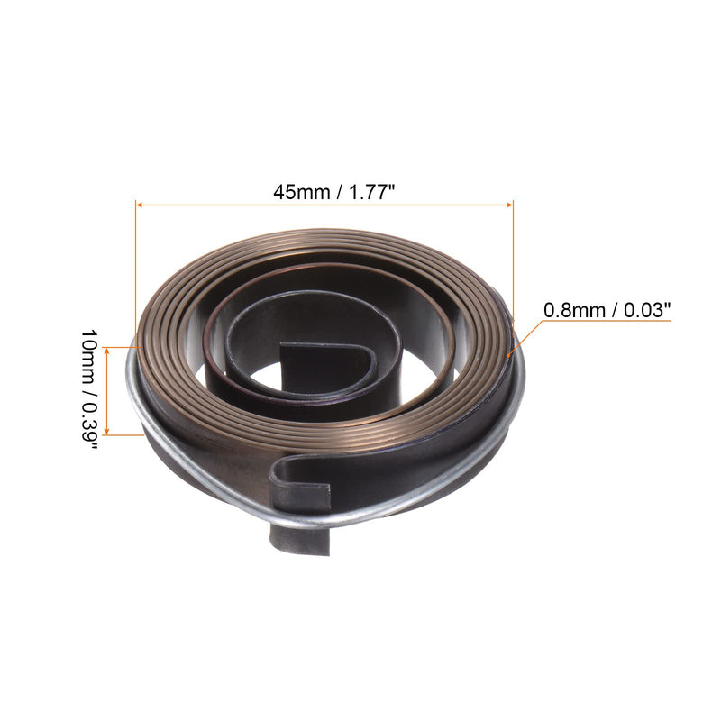 HARFINGTON Drill Press Return Spring, 45 x 10 x 0.8mm Quill Spring Feed Return Coil Spring Assembly Spring Steel Chemical Blackening Finish for Drill Press