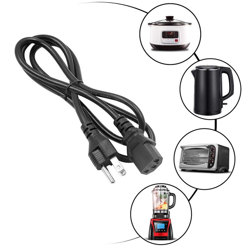 Mity rain Universal Power Cord for Instant Pot Electric Pressure Cookers,Computer Monitor, Rice Cookers,Coffee Pot, Microwaves, Soy Milk Makers and Other Kitchen Appliances Replacement Cable (4 FT)