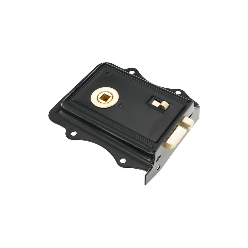 Infinity Decor Olde Victorian Rim Latch Lock snib in Black/Polished Brass Finish – Traditional Lock Security for Interior Bathroom Bedroom Door