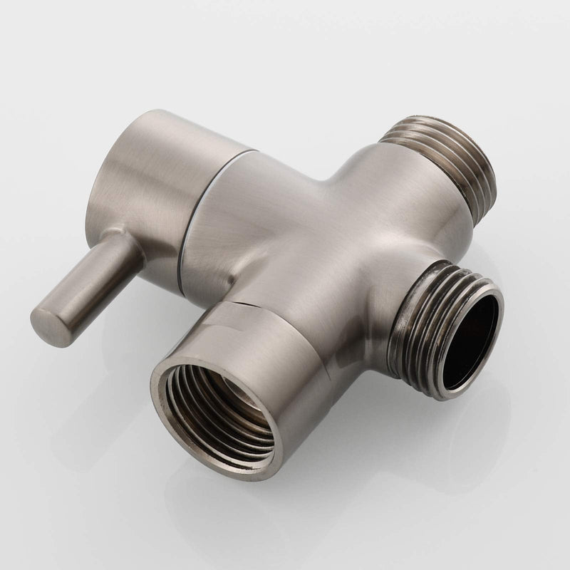 Shower Flow Control Valve G1/2" Brass 3 Way Shower Diverter Valve for Hand Shower and Shower Arm, Brushed Nickel, DSF007NA