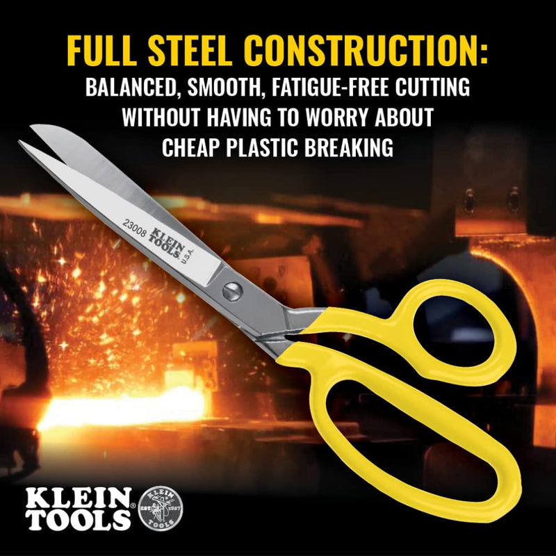 Klein Tools 23008 Premium Forged Heavy Duty Scissors, Made in USA, Multipurpose Durable Household Scissors, 8-Inch 8 Inch