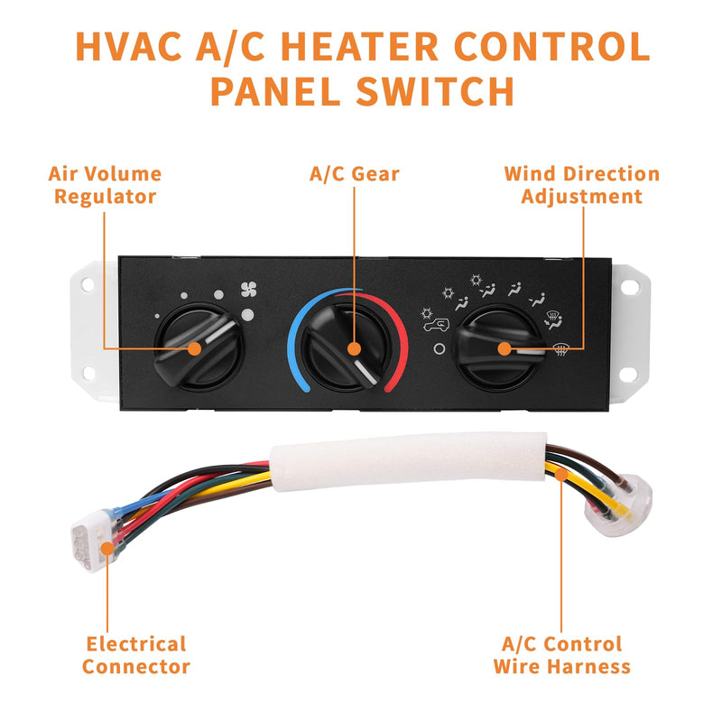 55037473AB HVAC A/C Heater Control Panel Switch Replacement for Jeep Wrangler TJ 1999 2000 2001 2002 2003 2004 with Blower Motor Switch Replace HS-373, BL101