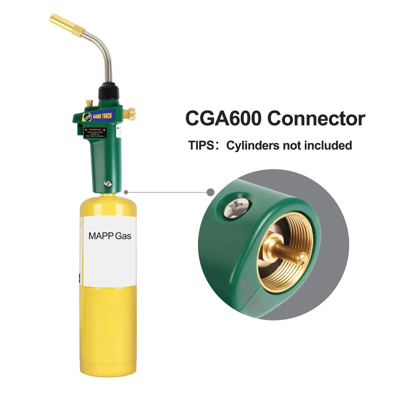 MAPP Gas Torch Kit, Auto-Ignition Turbo Torch with Extreme Swirl Turbo & Quick Disconnect, Propane Torches for HVAC, Plumbing, Brazing, Heating, Brazes 1/16" to 1/2", Solders 1/8" to 1-3/4"