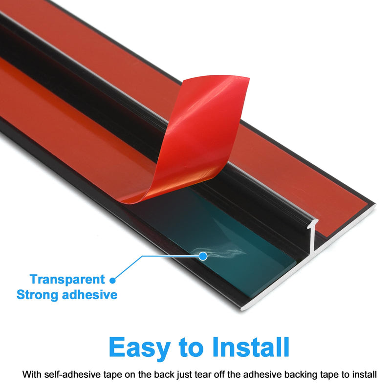 Metal Floor Transition Strips for Doorways, Self-Adhesive Aluminum T-Molding Threshold, for Joining Wood Tile Vinyl Laminate Flooring Gaps Seamless (3Pcs,36"x 2",Black) 36in x 2in x 0.37in Black
