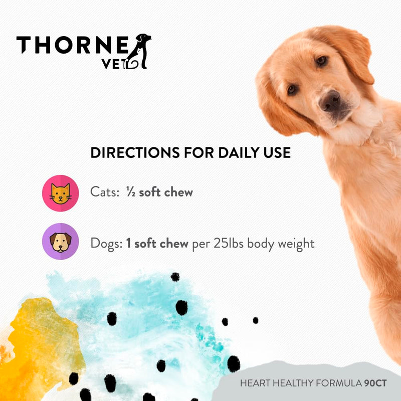 ThorneVET Heart Healthy Formula – Cardiovascular Support for Dogs & Cats, 90 Soft Chews - PawsPlanet Australia