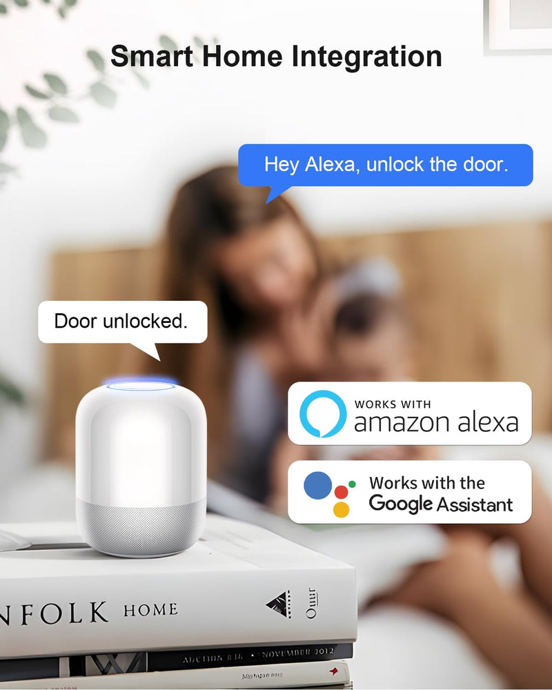 Smart Door Lock, Built-in WiFi Keyless Entry Door Lock Deadbolt with APP Remote Control, No Hub Required Deadbolt Lock, Easy Installation for Front Door-Satin Nickel Satin Nickel