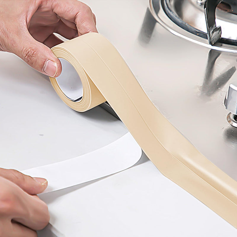 3 Rolls Caulk Tape Waterproof Sealing Self Adhesive 10.5 Feet,Caulking Sealant Strip for Bathroom Toilet Kitchen Countertop Beige Beige 3 Rolls