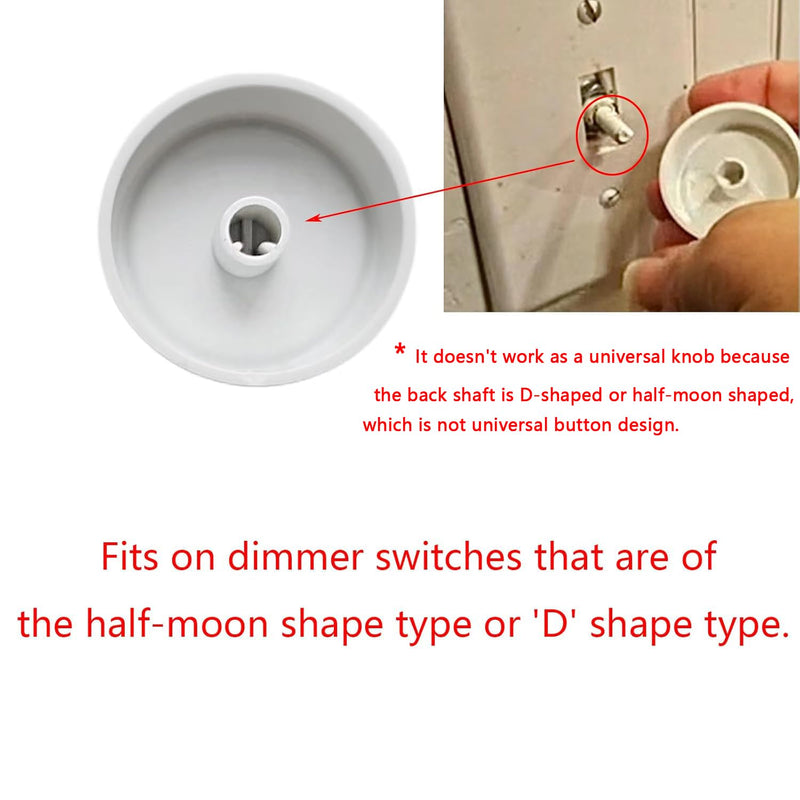 RRKWV Rotary Replacement Dimmer Knobs, White (2) 2