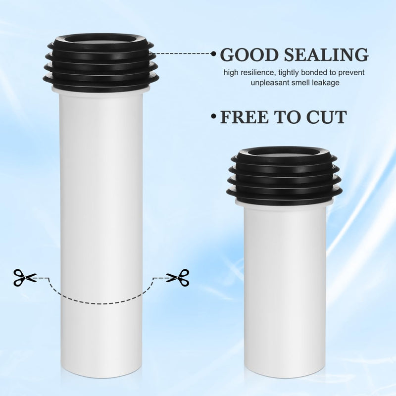 YARNOW Wall Hung Toilet Connector Rear Discharge Toilet Waste Pipe Straight Pipe Extension Pvc Lengthened Drain Tube for Wall Mounted Anti-Leak Seal 7.48 X 5.35 X 5.35 in 2 Pack