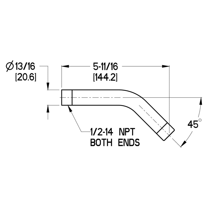 Pfister Replacement Standard Shower Arm (Flange Not Included), Wall Mount, Angled, Brushed Gold Finish, 973030BG