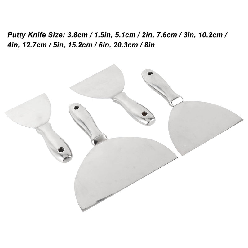 7pcs Stainless Steel Putty Knife Set for Drywall Spackle Mud Repair and Paint Scraping