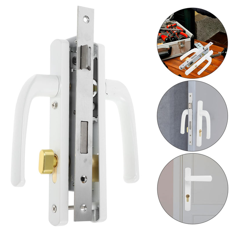DOITOOL Lock Aluminum Alloy Replacement Handle with Lock for Security Easy to Install Sleek Design for Entry Patio Versatile Compatibility for Homes and Apartments White