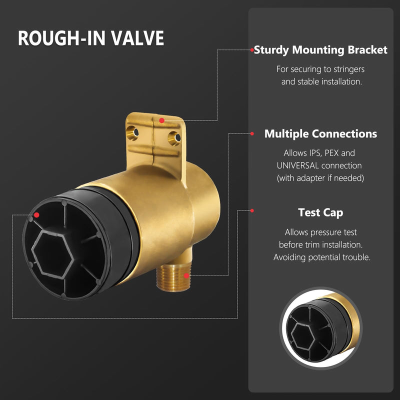 R50200 Replacement Body Spray Rough in Valve for DT, Brass Construction 1/2 inch