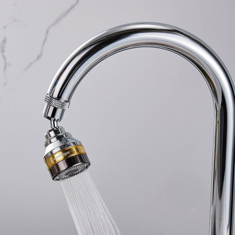 Kitchen Faucet Spray Head, Solid Brass and Stainless Steel, 360 Degree Rotatable Aerator – 3 Flow Mode Adjustable, High Pressure Booster, Anti-Splash, Water Saving Faucet Sink Short